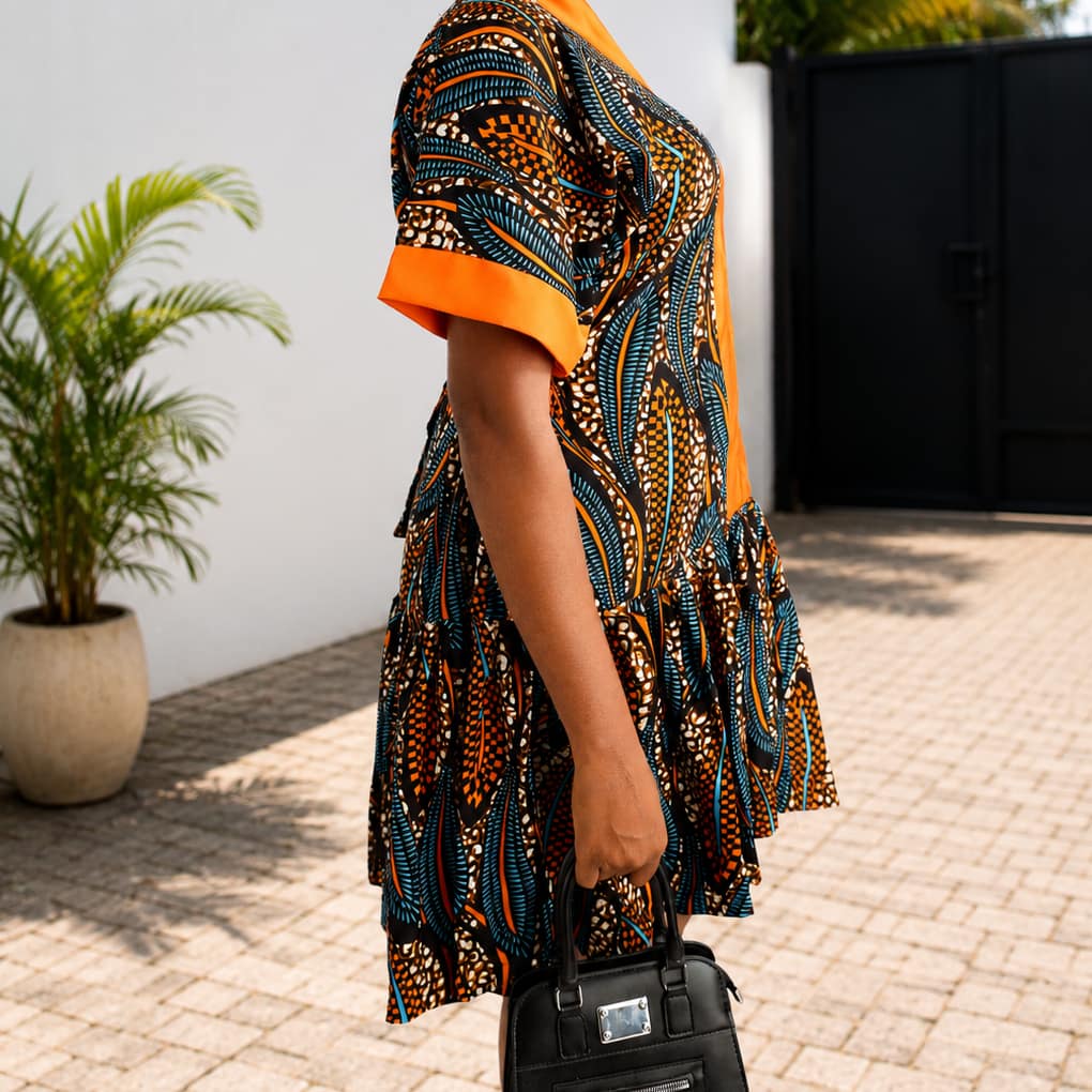 African Print Mini Gown