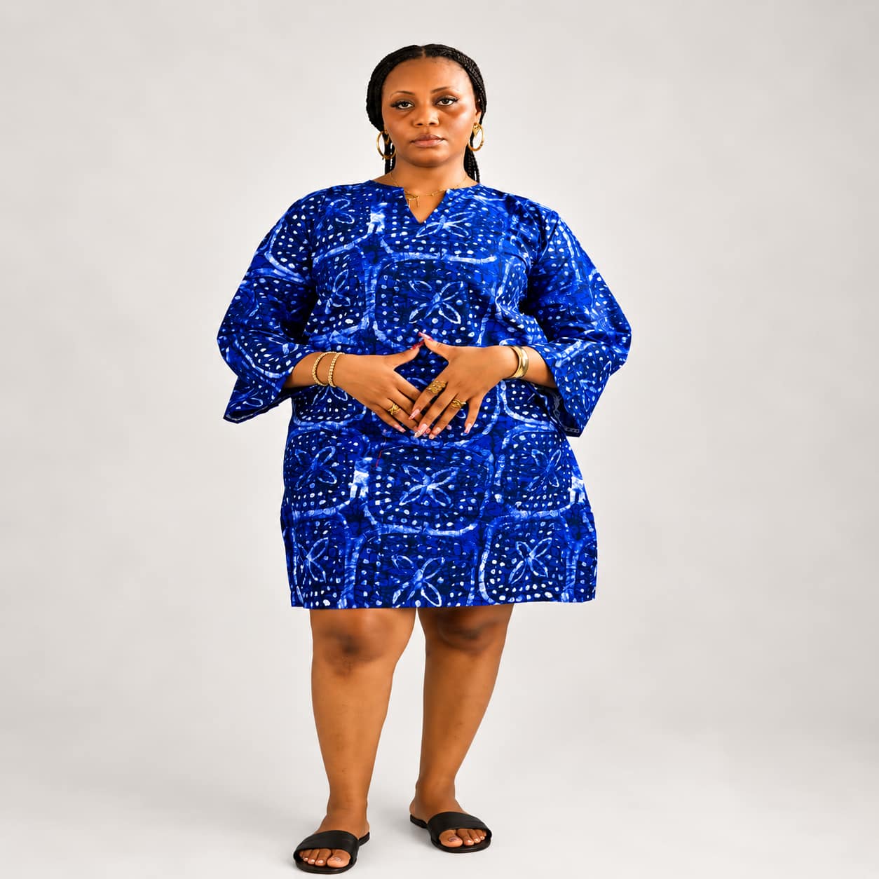 Patterned African caftan
