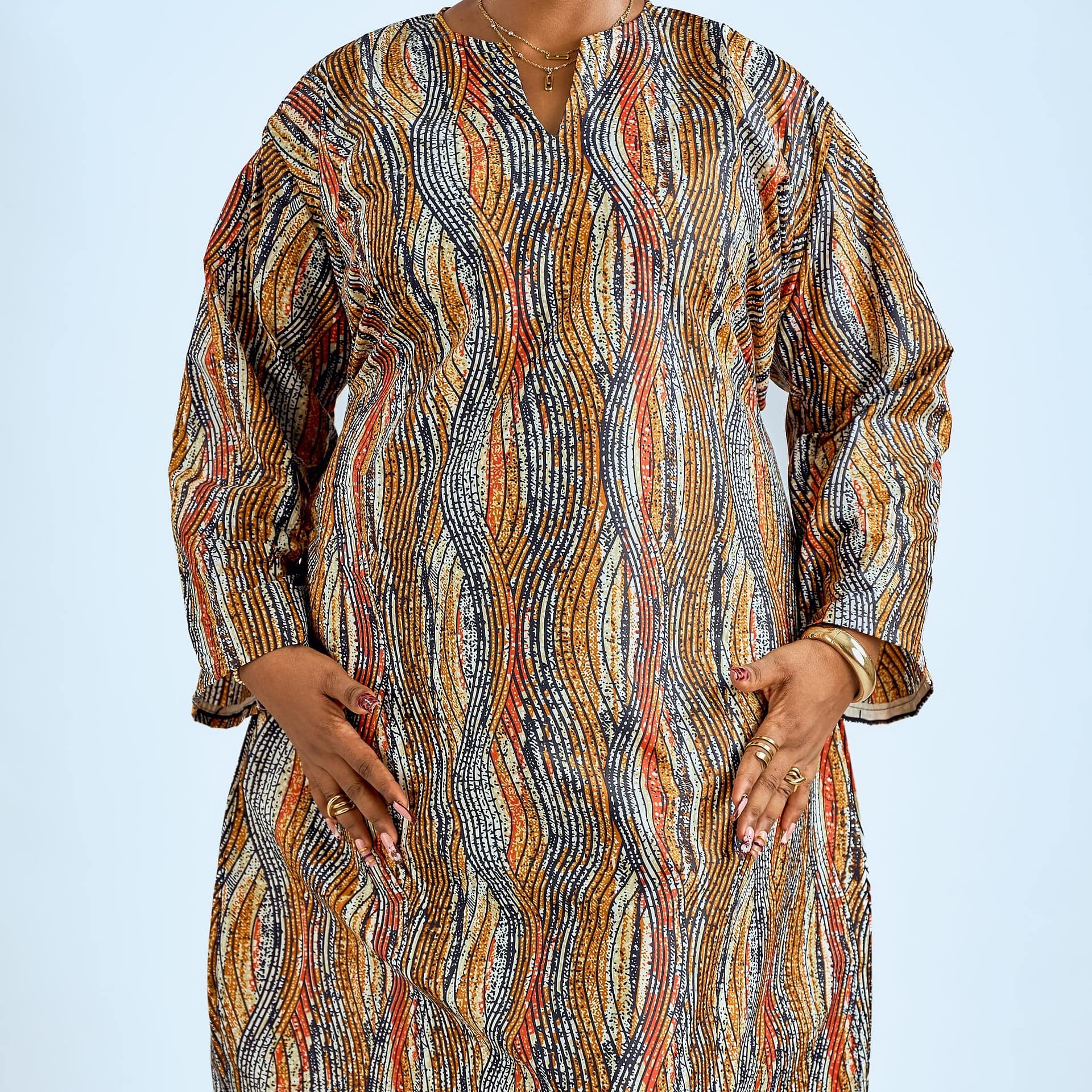 terra wave kaftan dress