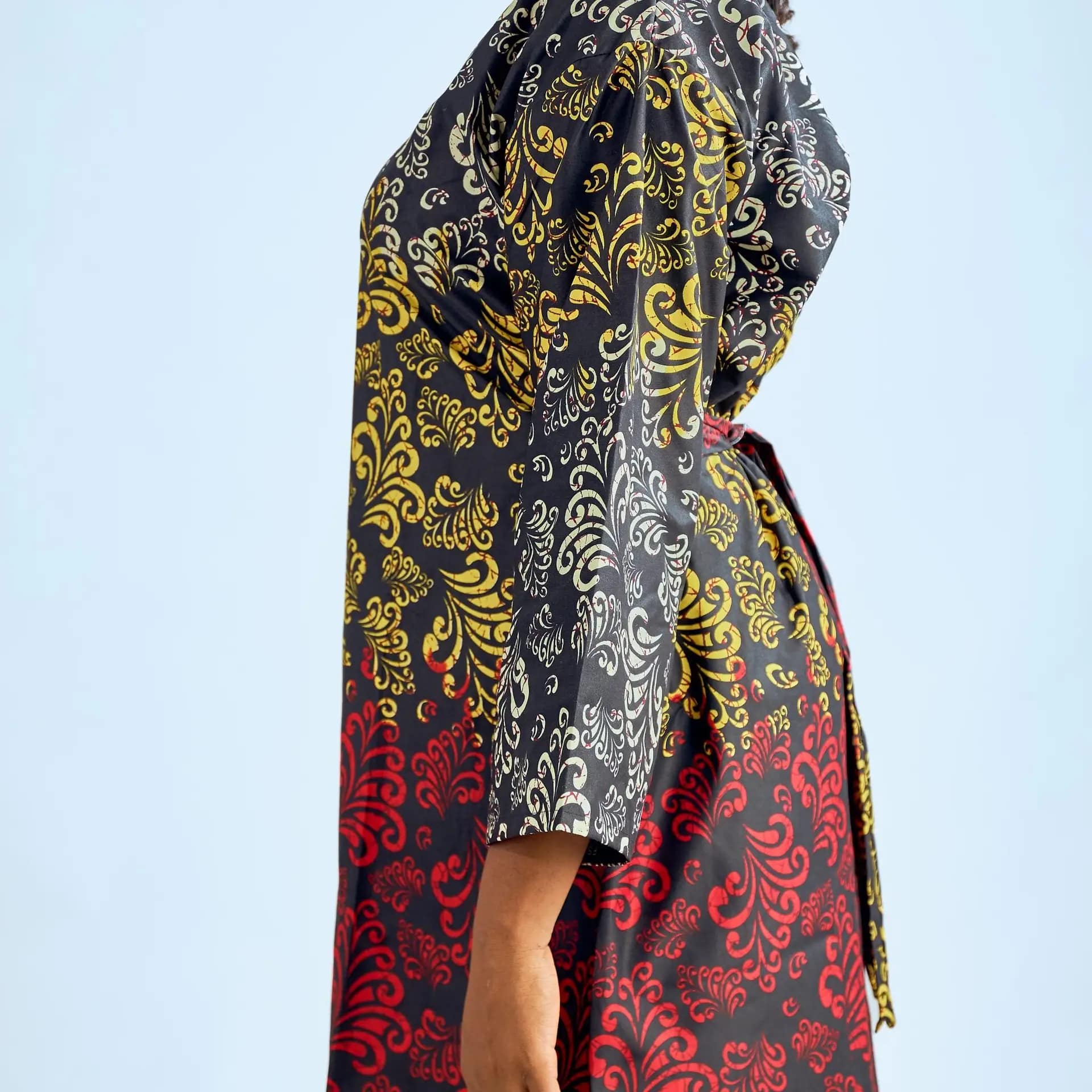 African print loose gown