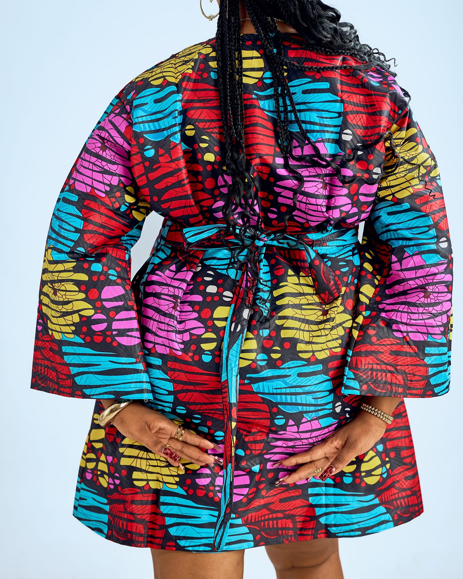 African print caftan, loose Ankara shift